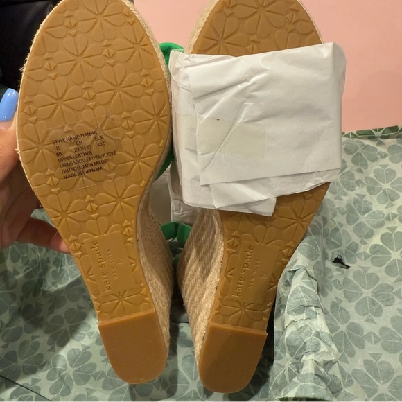 KATE SPADE Tianna Suede Bow Wedge Espadrille Sandal - Picture 5 of 7